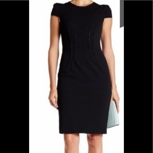 BETSEY JOHNSON Faux Leather Trim Dress NWOT tags were remou